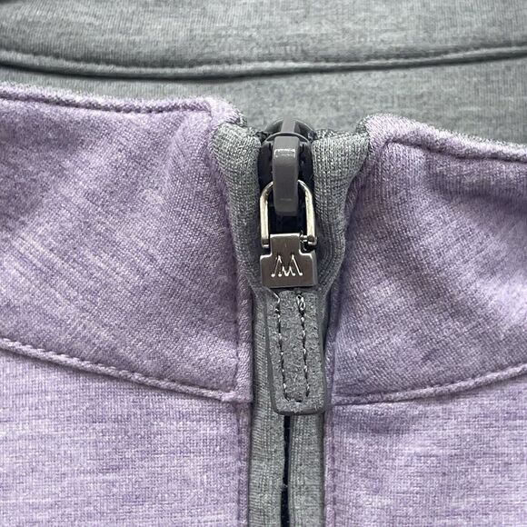 Mizzen and Main Sweater Mens Medium Purple Proflex Quarter Zip Pullover Golf - Picture 5 of 9